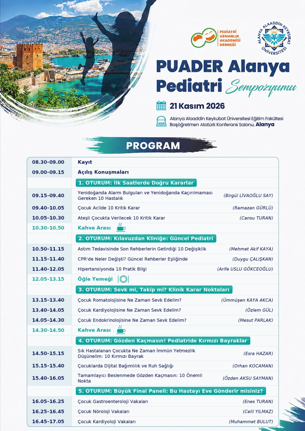 PUADER Alanya Pediatri Sempozyumu